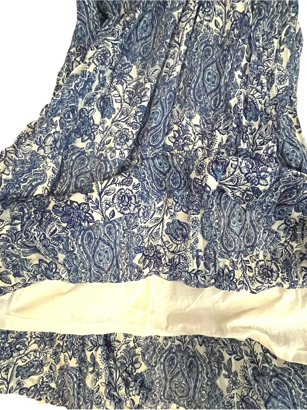 Garnet Hill Cotton Gauze Cover Up Maxi Midi Crinkle Sundress Dress Print — PM - Picture 8 of 13